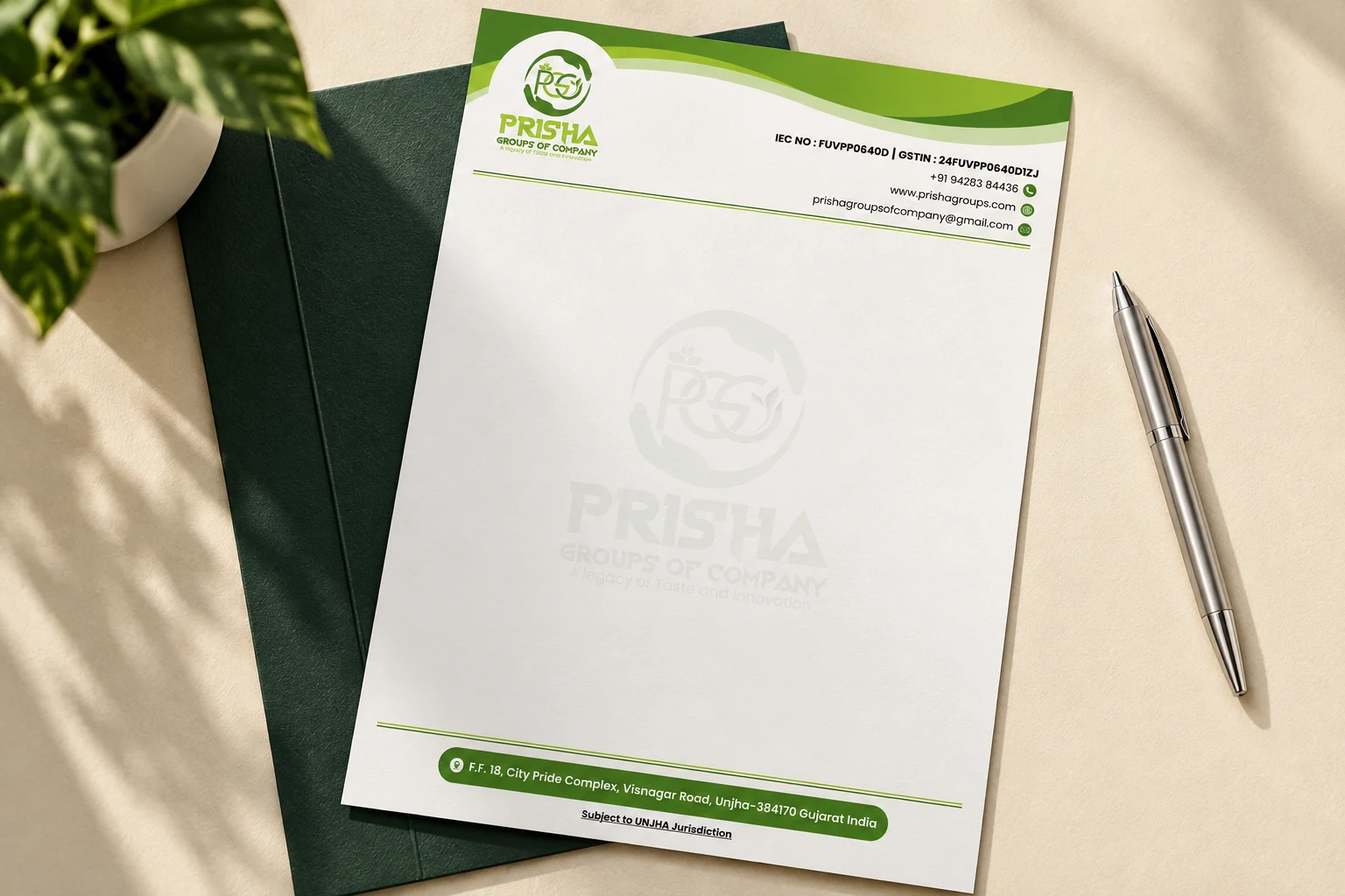 PRISHA letterhead