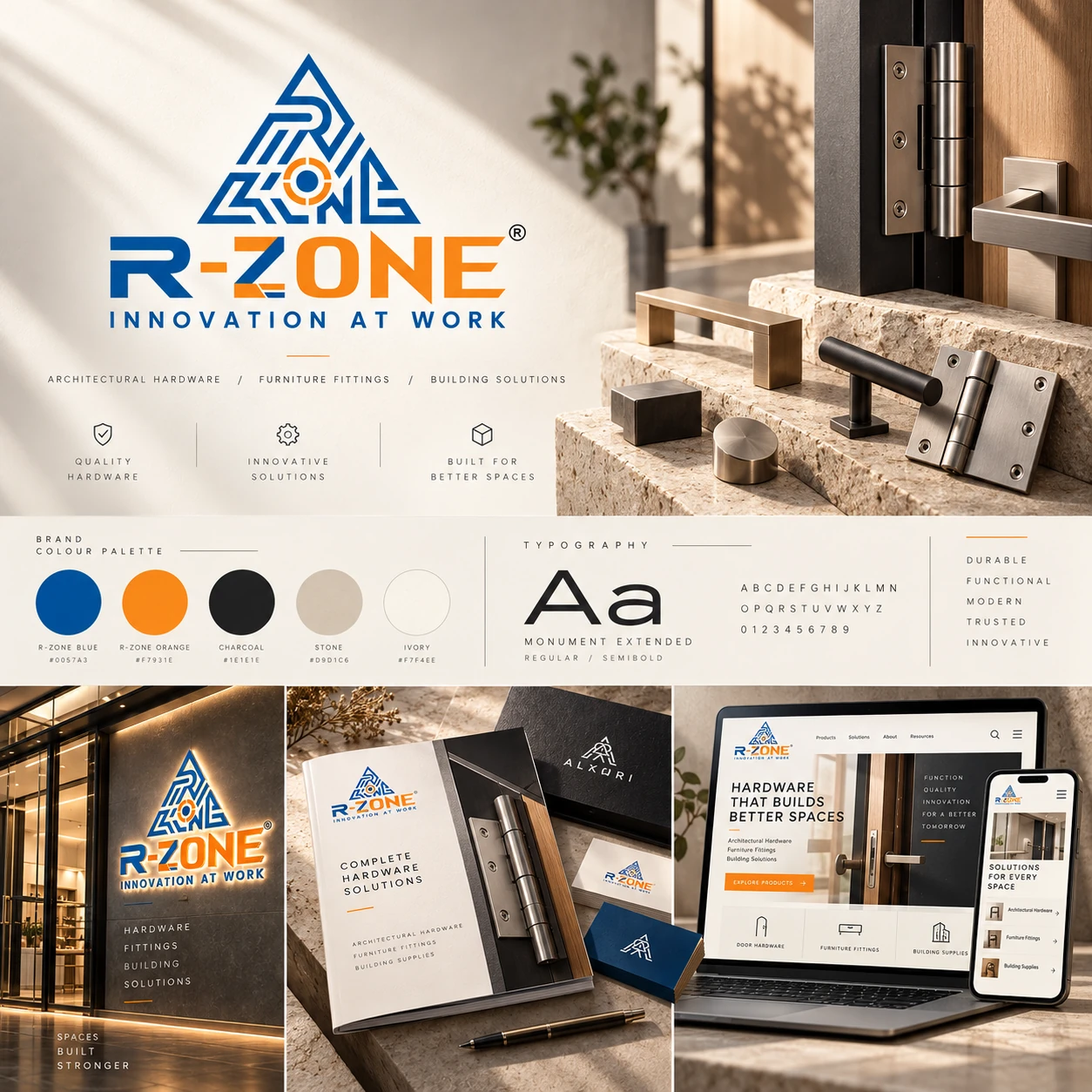 R-ZONE — Brand identity, colour palette and typography